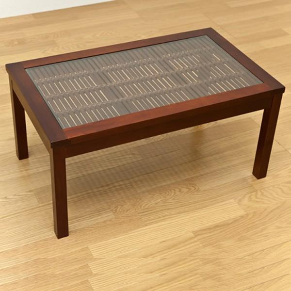 センターガラステーブル アジアンテイスト 竹製 バンブー : うさぎ屋