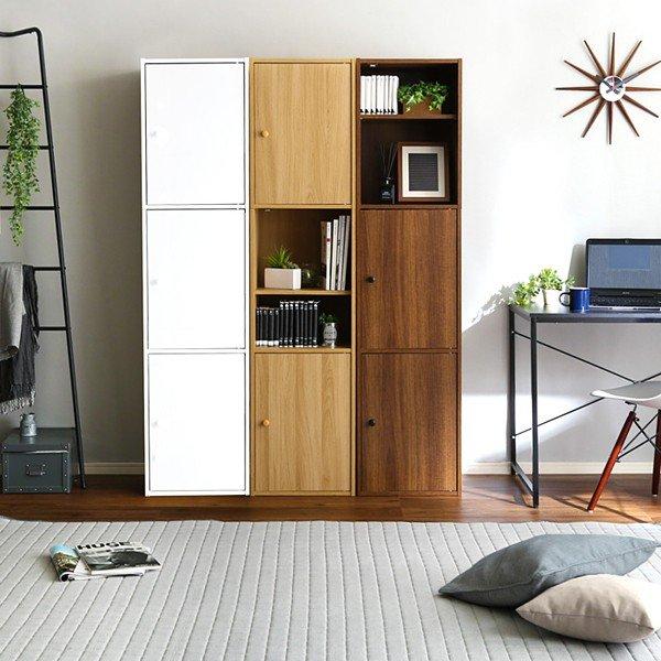 専用ページリリーホワイト木製ラック 3段棚 扉付き収納棚板一枚追加