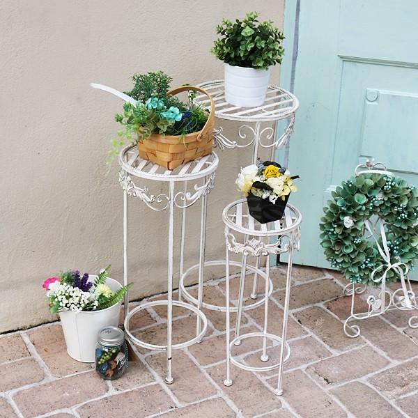 フラワースタンド 花台 3点セット ガーデンラック 棚 北欧 カフェ