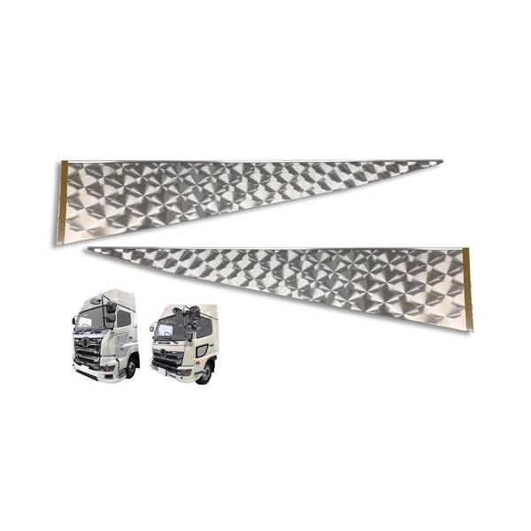 17プロフィア/17レンジャー ドアハンドル用ステンレス板 ウロコ/鏡面