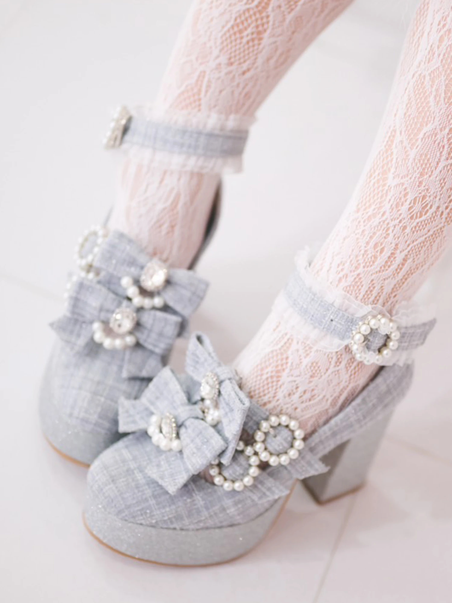 ツイードリボンシューズ - Ank Rouge(アンクルージュ)のパンプス