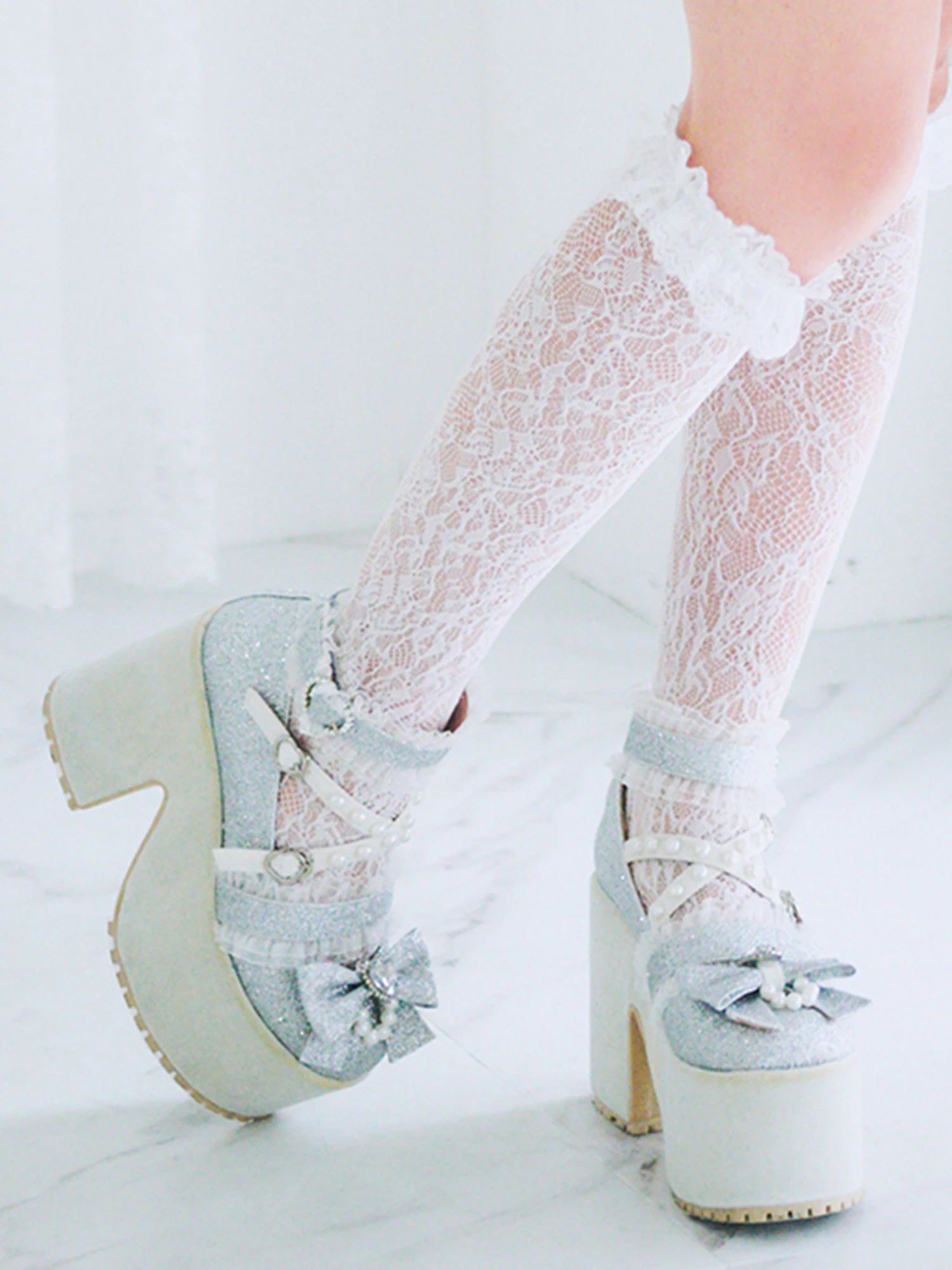 キラキラグリッターバレエコア厚底シューズ - Ank Rouge(アン