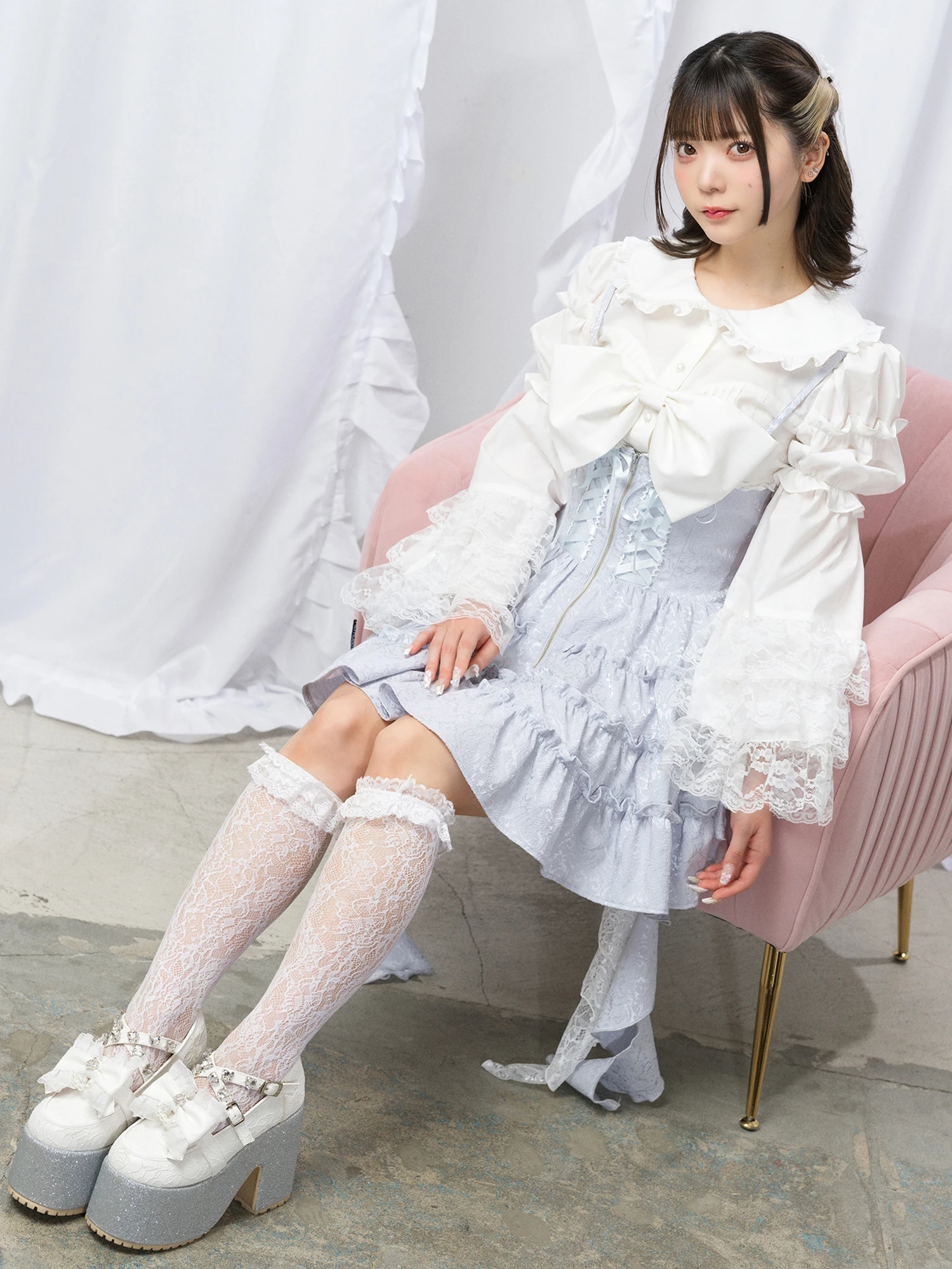 ヒラヒラティアードジャガードJSK - Ank Rouge(アンクルージュ)の