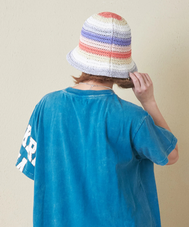 カギ針 カラフル ボーダー柄 ハット｜ファッション通販サイトのCUBE