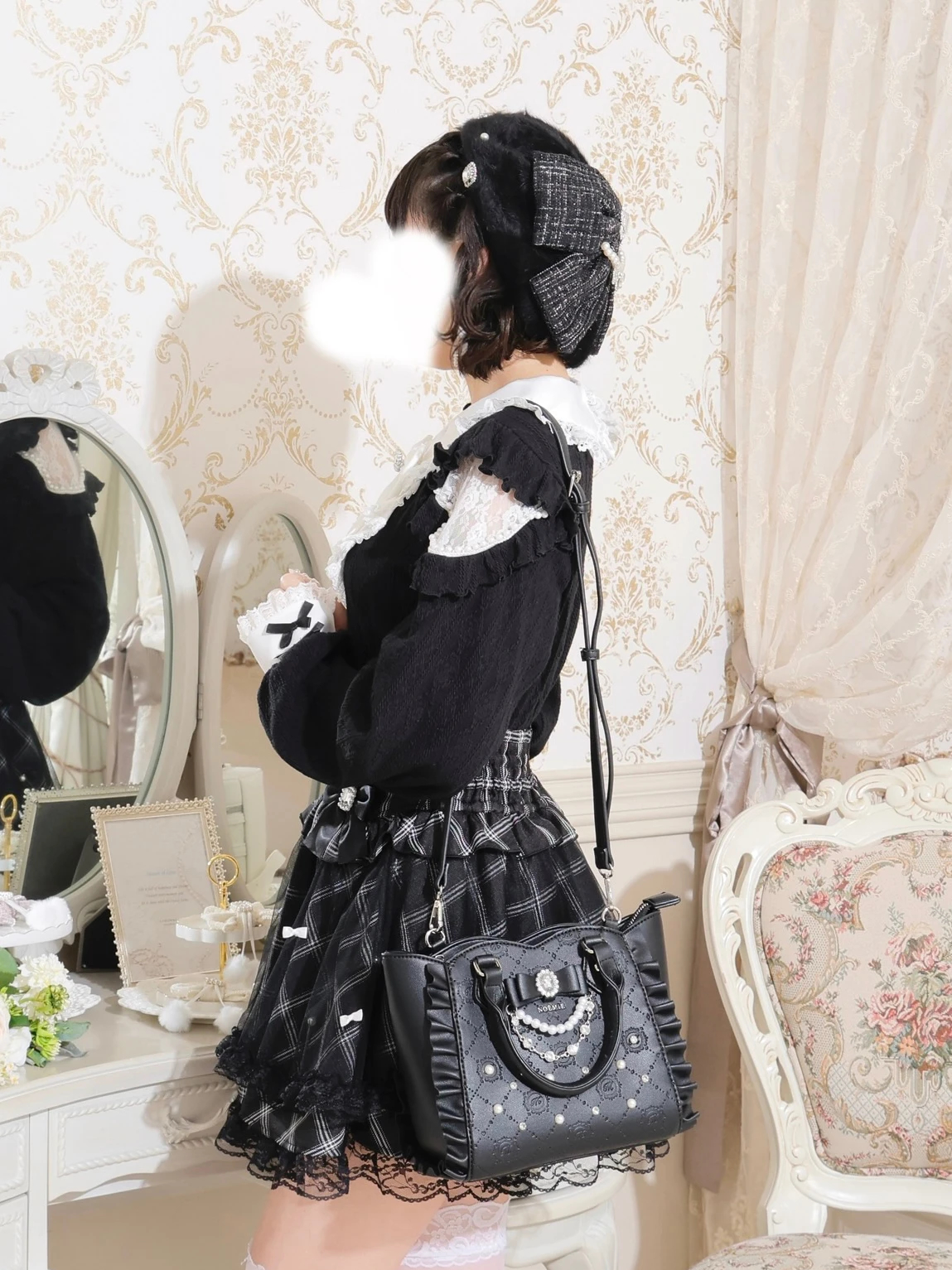 さきまるちゃんコラボ♡キラキラビジュー2wayショルダーバッグ