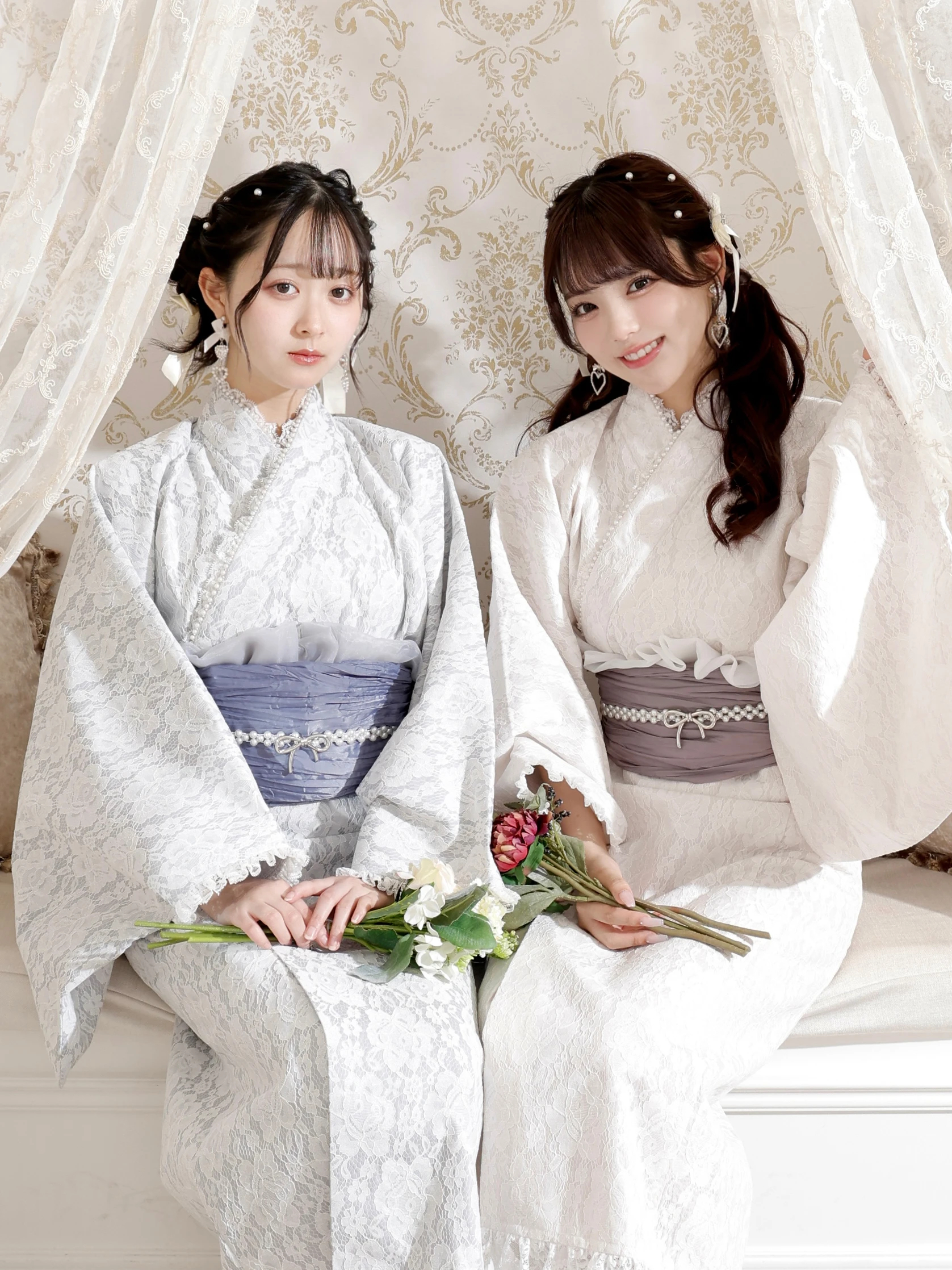 お嬢さん総レースフリルセパレート浴衣（その他ワンピース｜ピンク