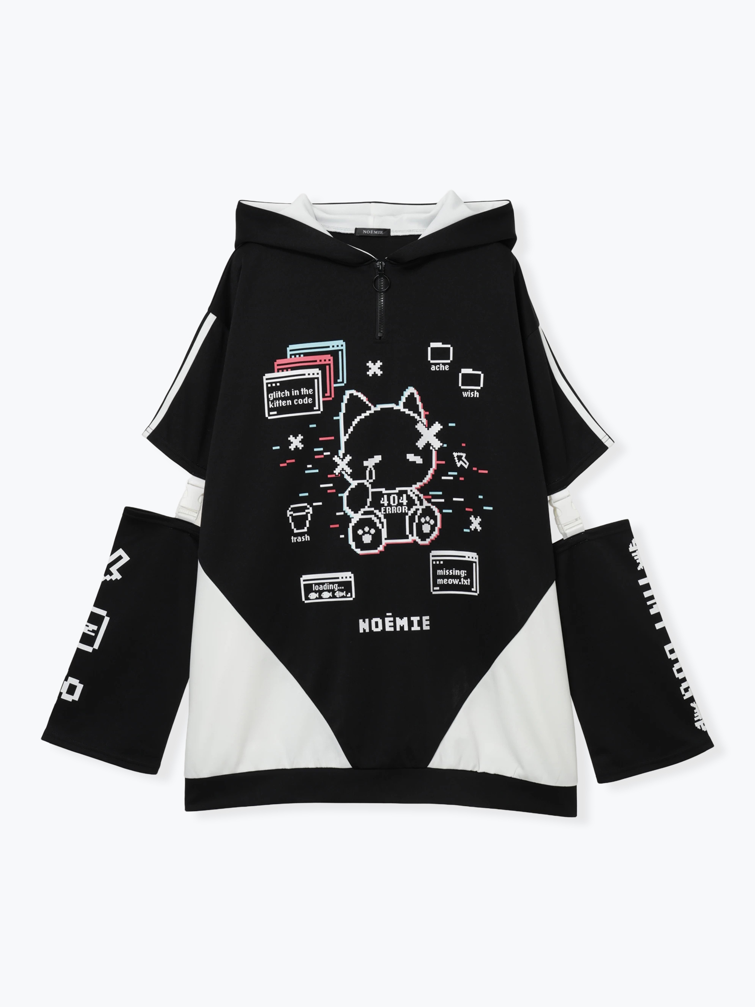 サイバーにゃんにゃんジャージパーカー（パーカー｜ピンク・サックス