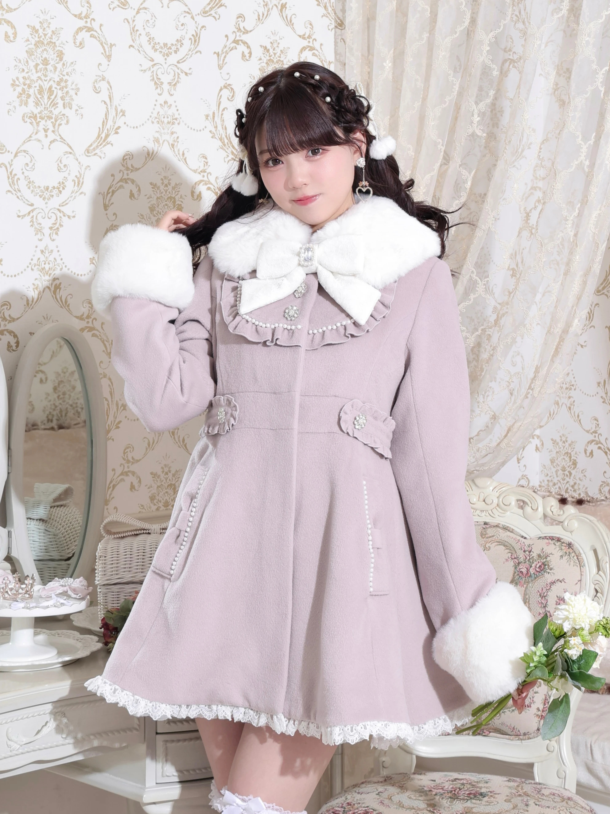 ヨークフリルドレッシープリンセスコート（コート｜オフホワイト