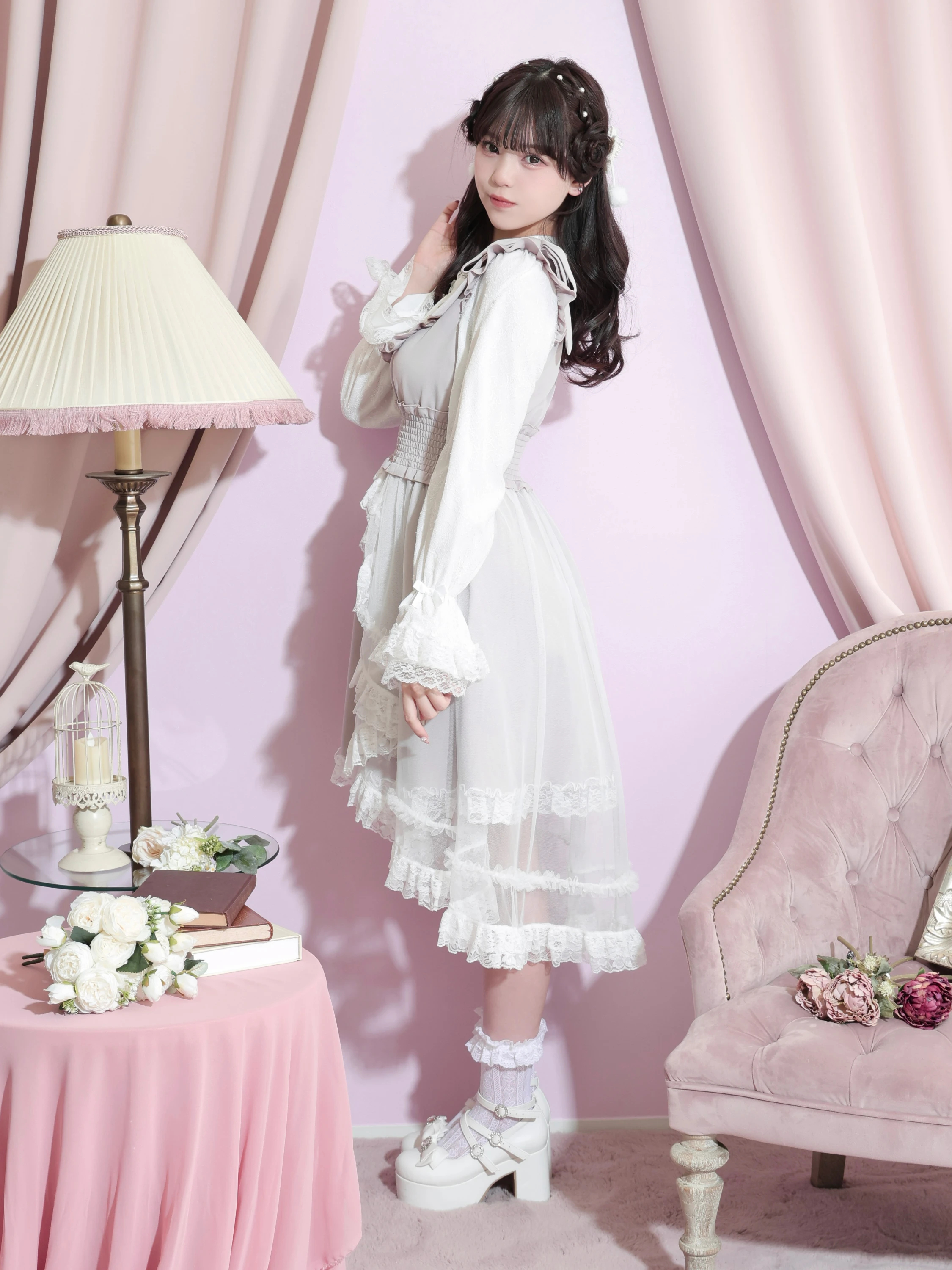 フレアスリーブプリンセスロングワンピース（その他ワンピース｜オフ