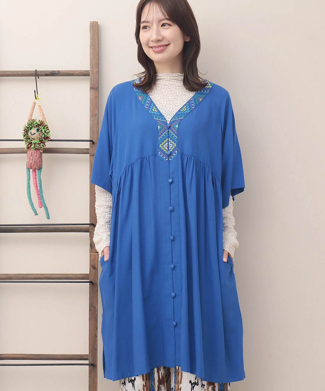 キカ刺繍チュニックワンピース(大きいサイズ) / チュニック