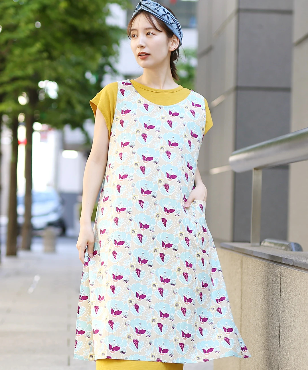 バイカラーエプロンドレス / ワンピース | エスニックファッション