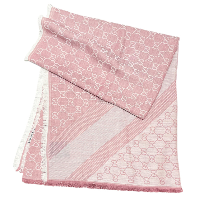 グッチ シルク混 GG柄 正方形ストール（スカーフ） ピンク GUCCI | 3