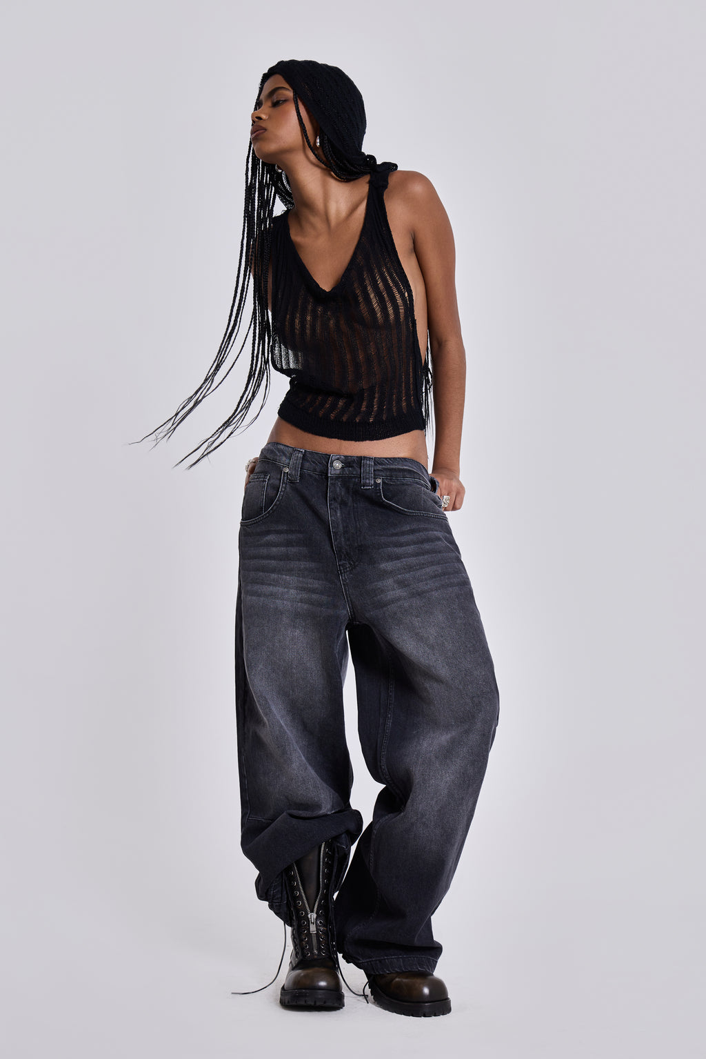 Shop Washed Black Colossus Jeans | Jaded London | Clothing