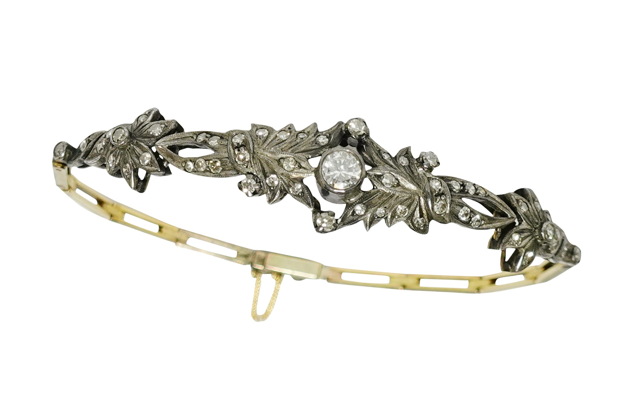 ANTIQUE【アンティーク】Diamond YG/SVダイヤモンドブレスレット (NO