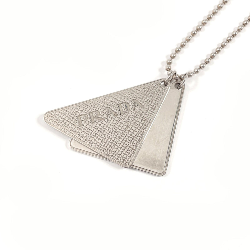 PRADA Necklace 2JC835 Symbol Pendant triangle logo Silver925