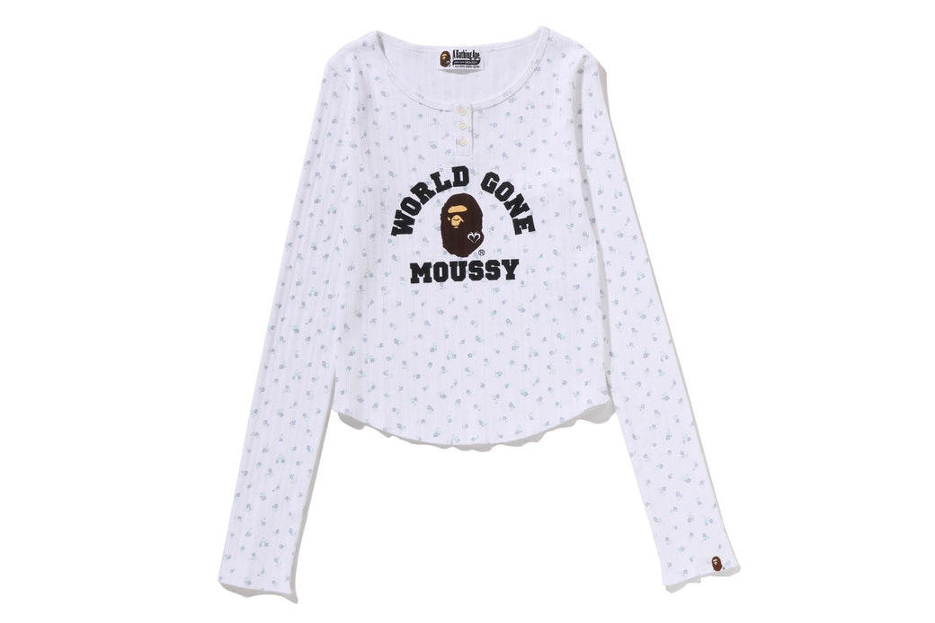 BAPE X MOUSSY 】HENRY NECK L/S TEE | bape.com