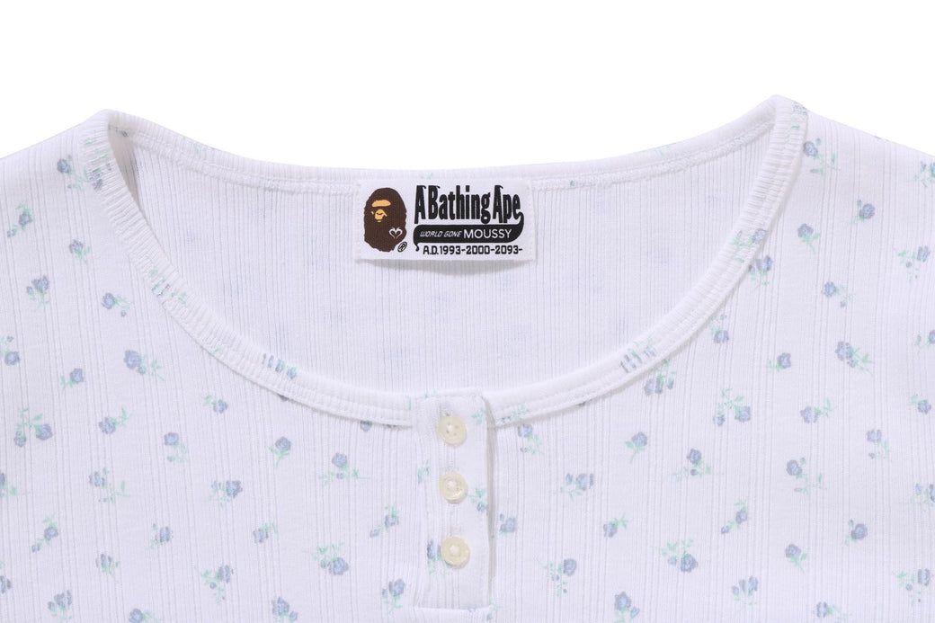 BAPE X MOUSSY 】HENRY NECK L/S TEE | bape.com