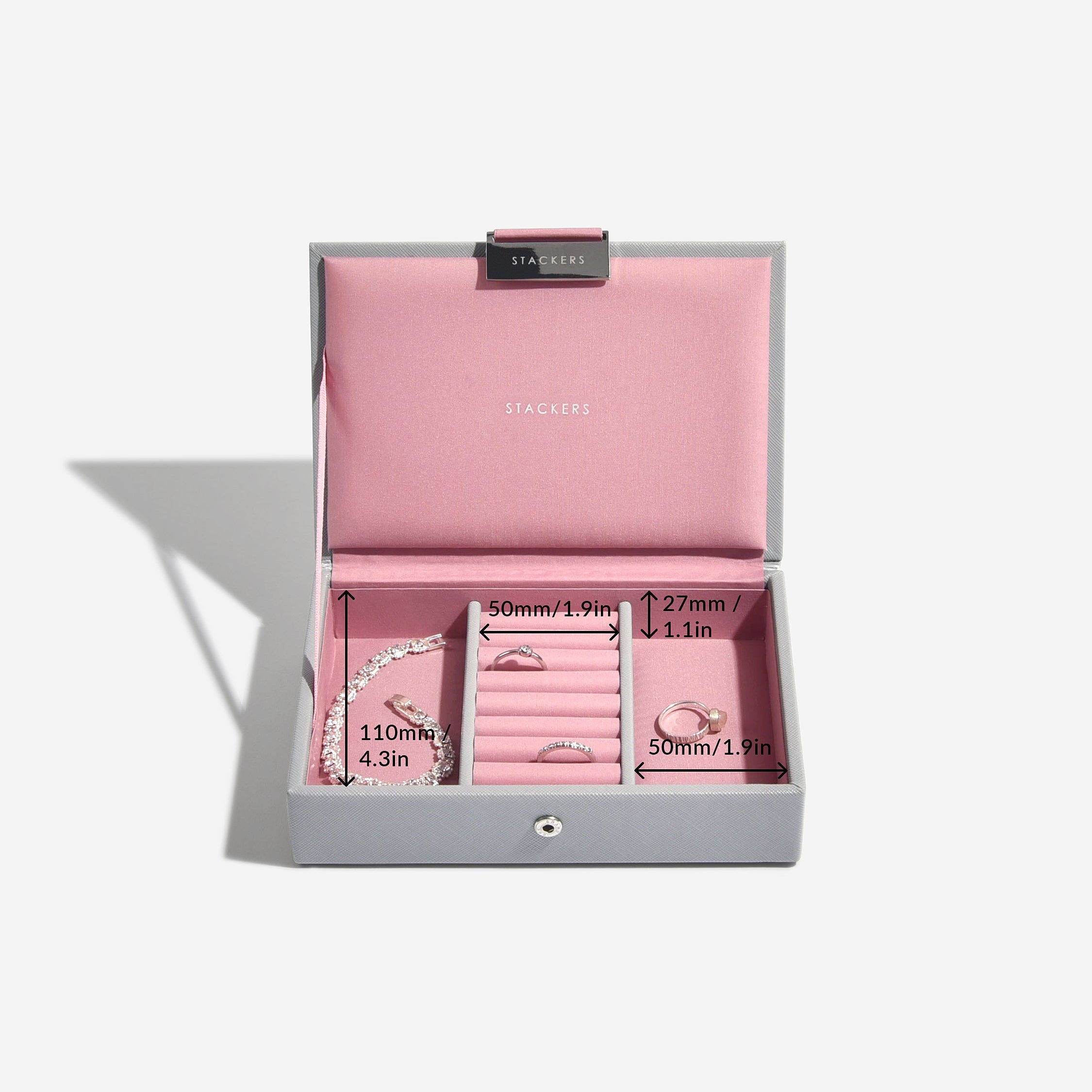 Grey Mint Mini Jewellery Box – STACKERS LONDON