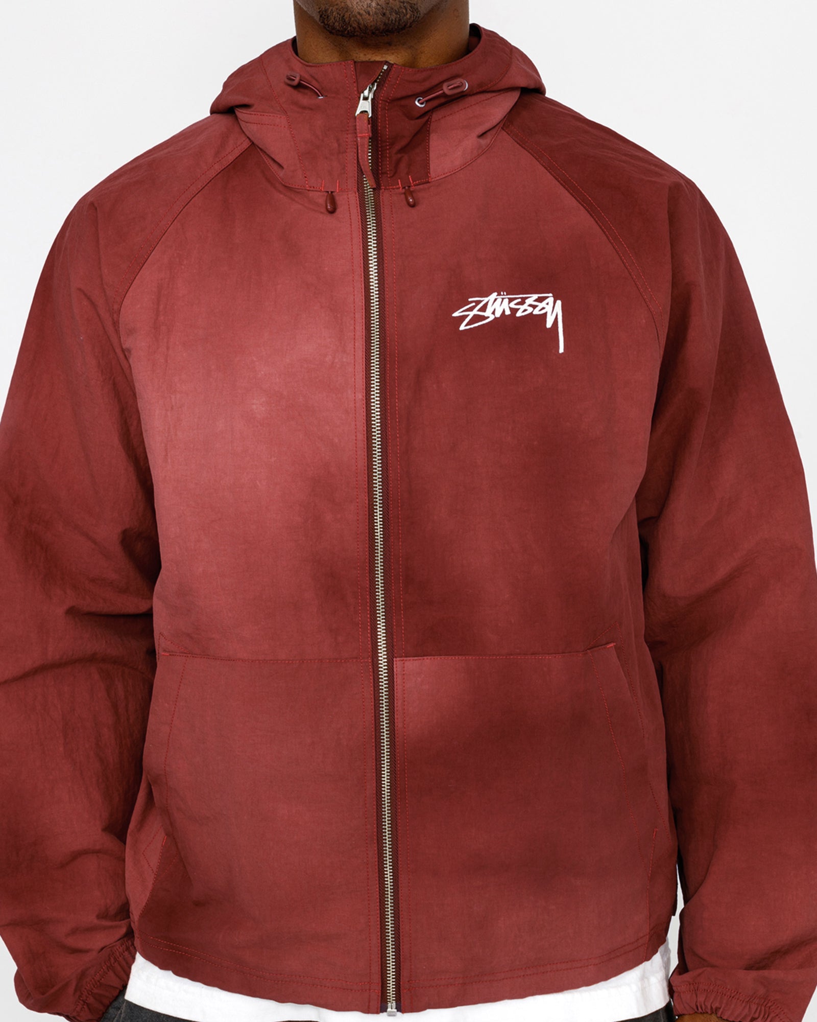 Stussy stussyシェルジャケット赤 シェルジャケット マルーン Sサイズ
