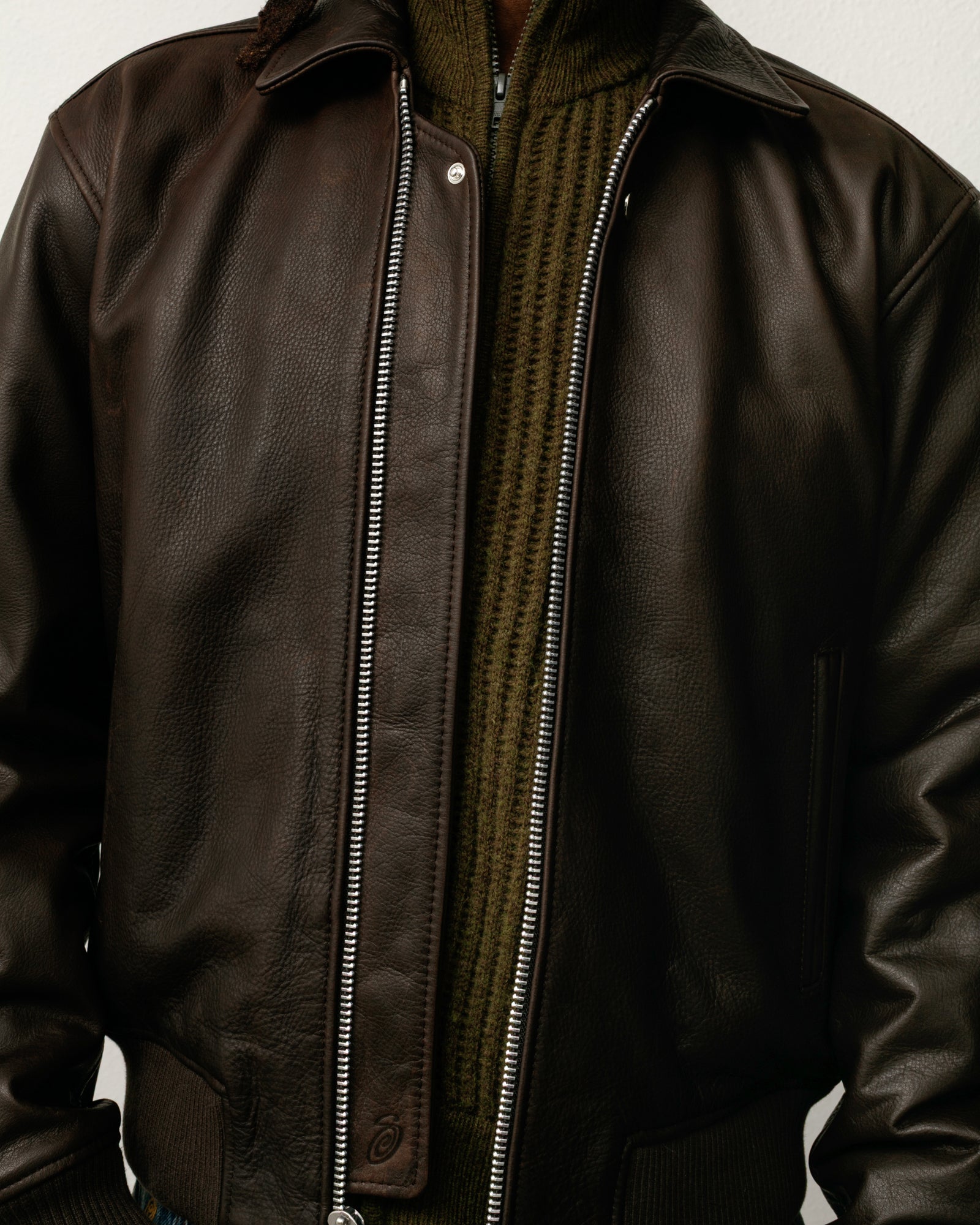 Leather Flight Jacket – Dark Brown | Outerwear | Stüssy Japan