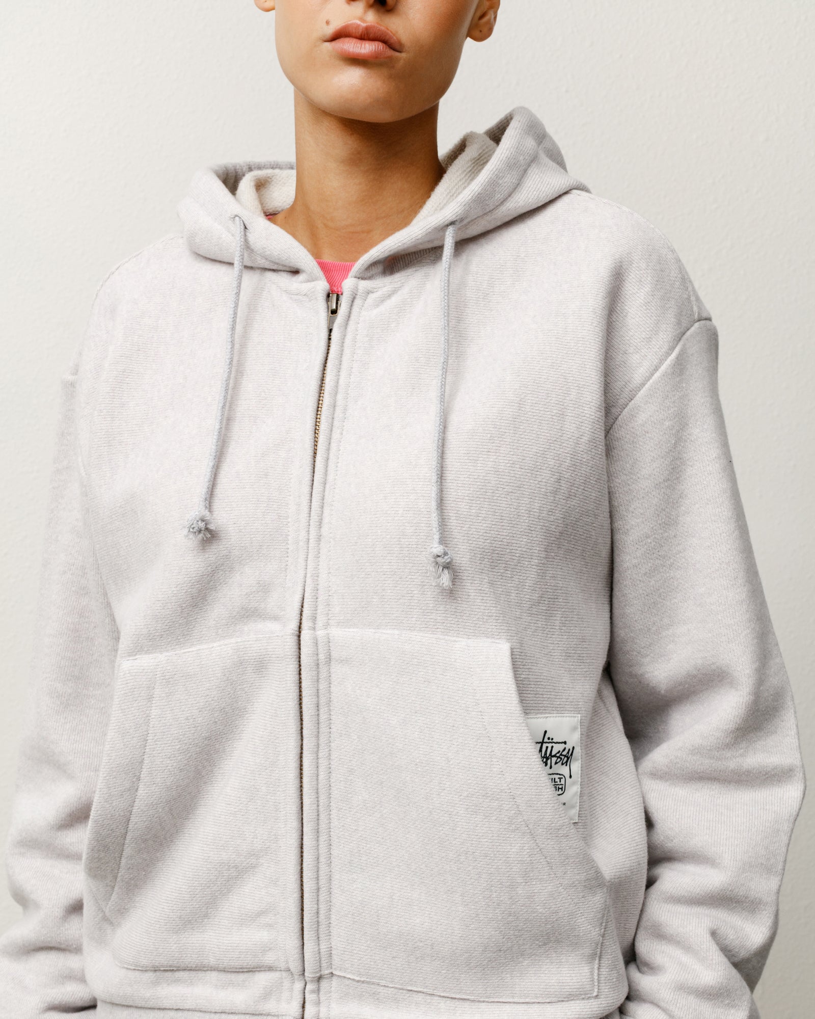 Patch Zip Knit Hoodie – Ash Heather | Tops & Knits | Stüssy Japan
