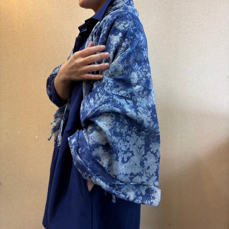藍染ストール ガーゼ 群雲染め – aitoki - 時を楽しむ丁寧な暮らし