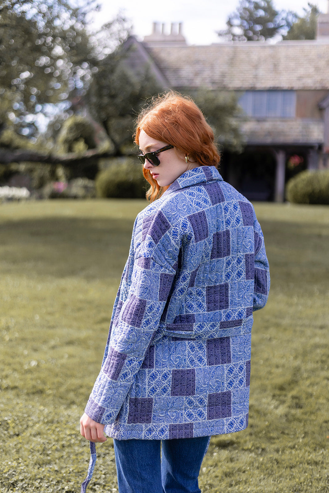 Hazel Wrap Jacket - Peacoat Venetian Tile – Julia Amory