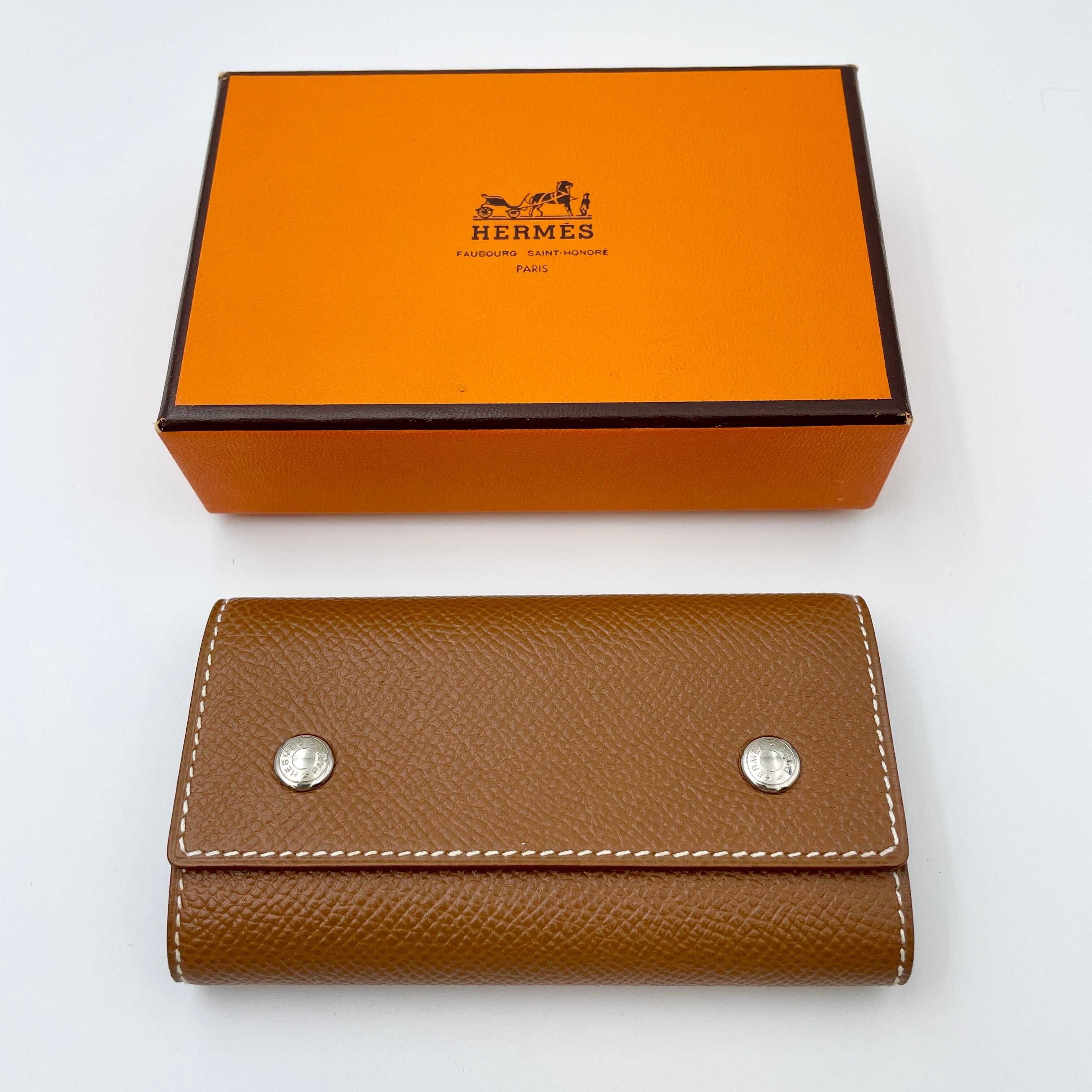 送料無料】HERMES（エルメス) キーケース エテュイクレ6 ブラウン