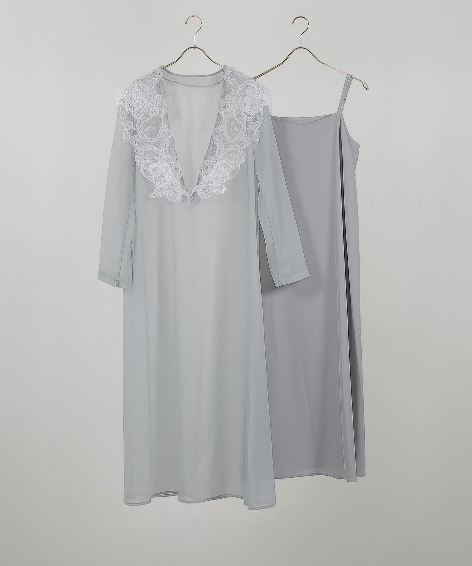 ビッグカラー レース Aラインドレス