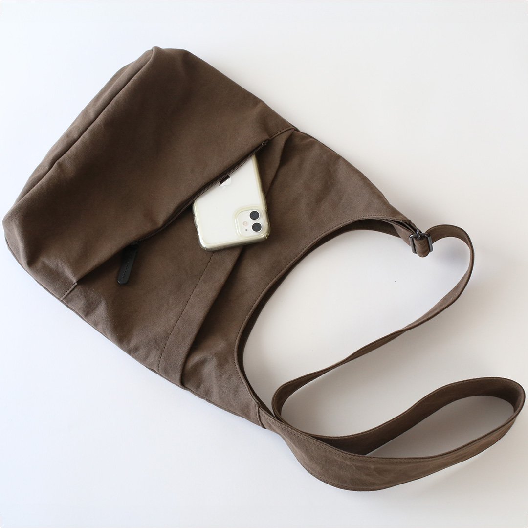 備長炭染め帆布タケノコショルダー | 香久山鞄