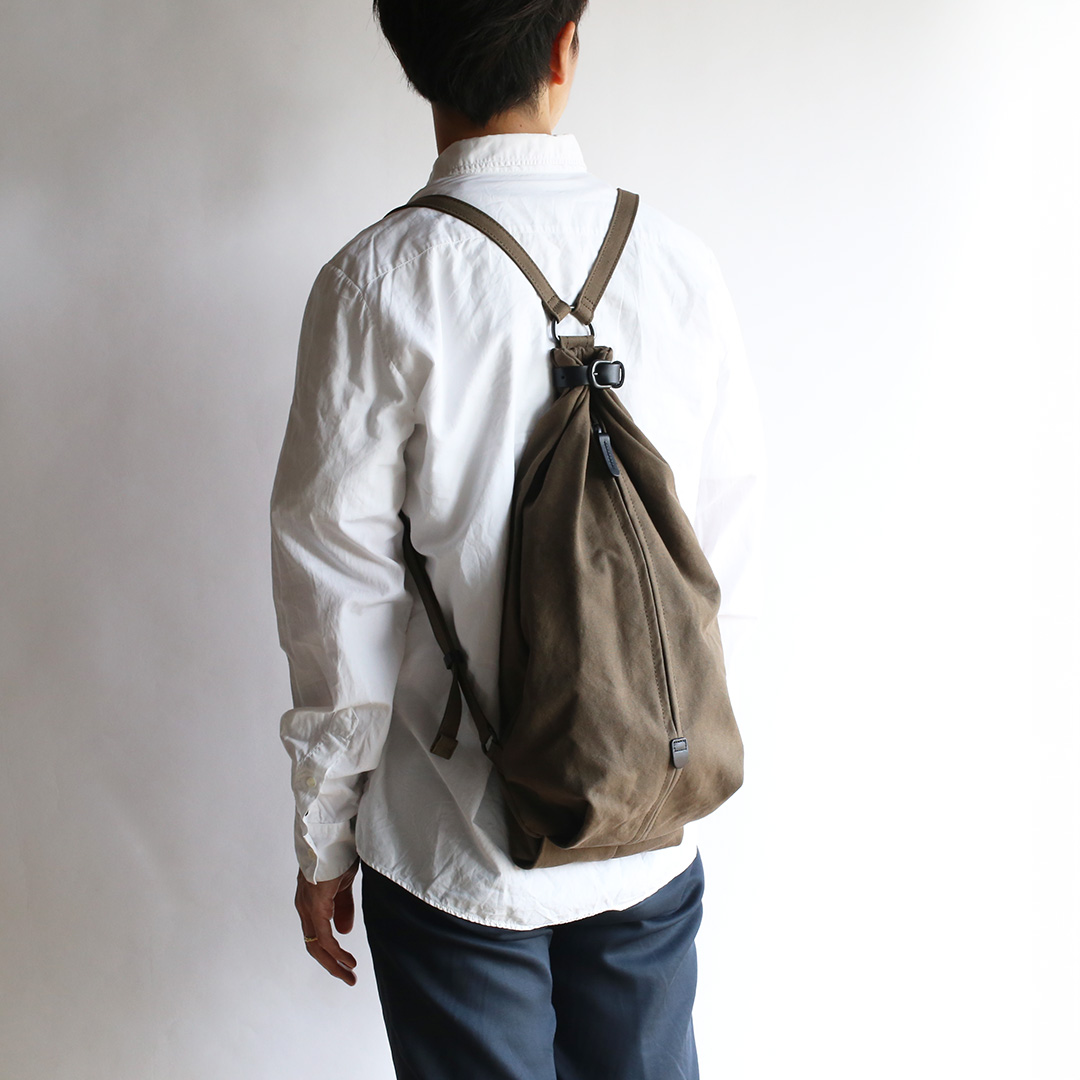 備長炭染め帆布ナップサック | 香久山鞄