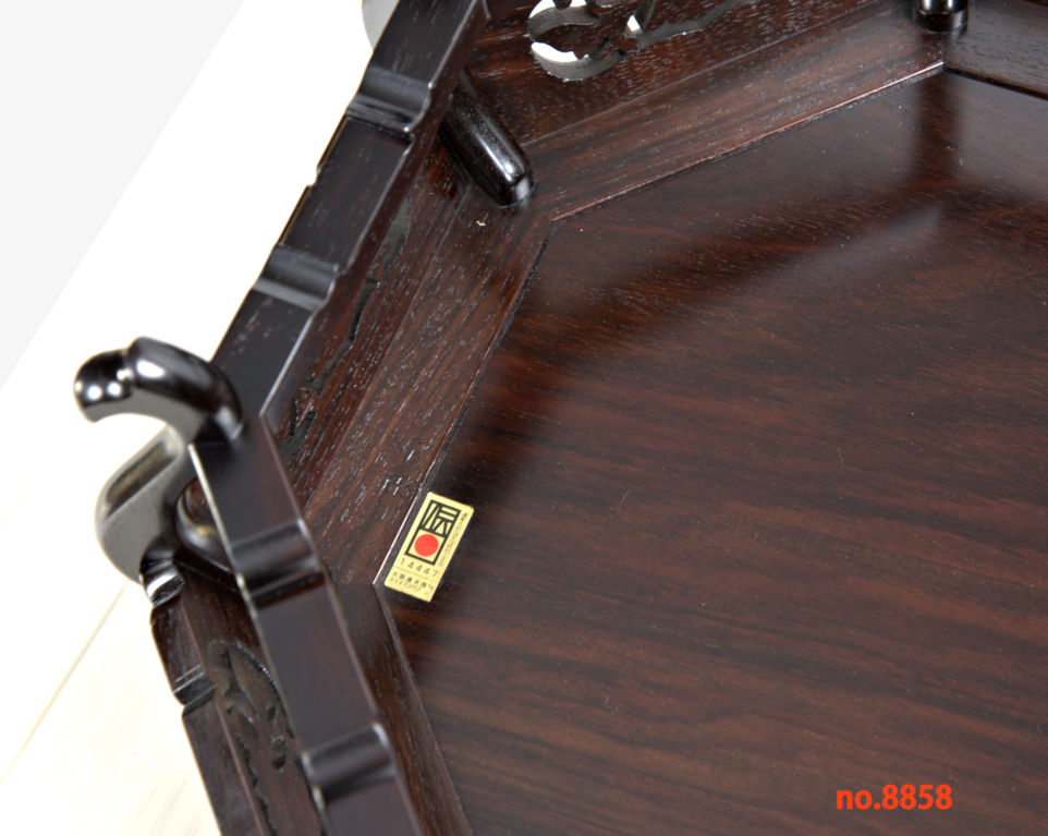 花台: 紫檀 史郎作 新八足 平台 巾56cm 大阪唐木指物工芸 no.8858