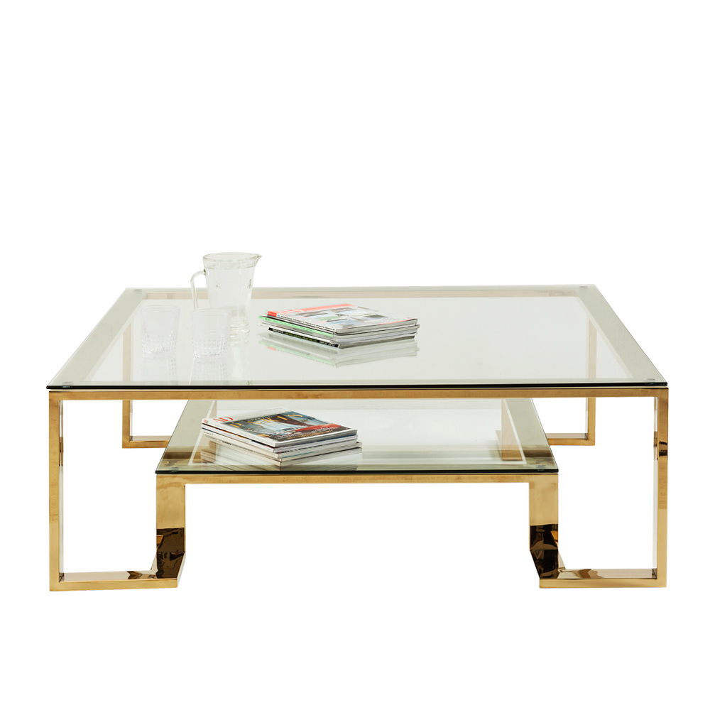 ゴールドラッシュ 120x120cm ローテーブル/コーヒーテーブル - ロー