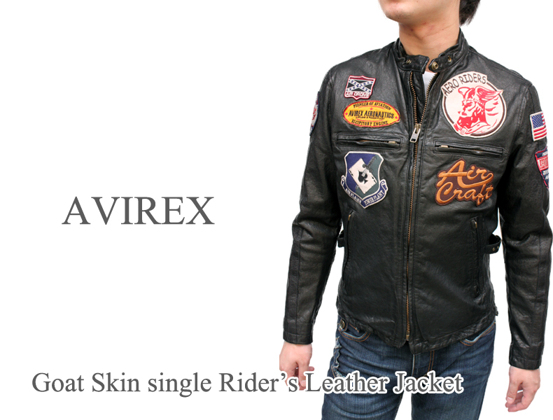 AVIREX アビレックス ゴートスキンシングルライダースジャケット6101018