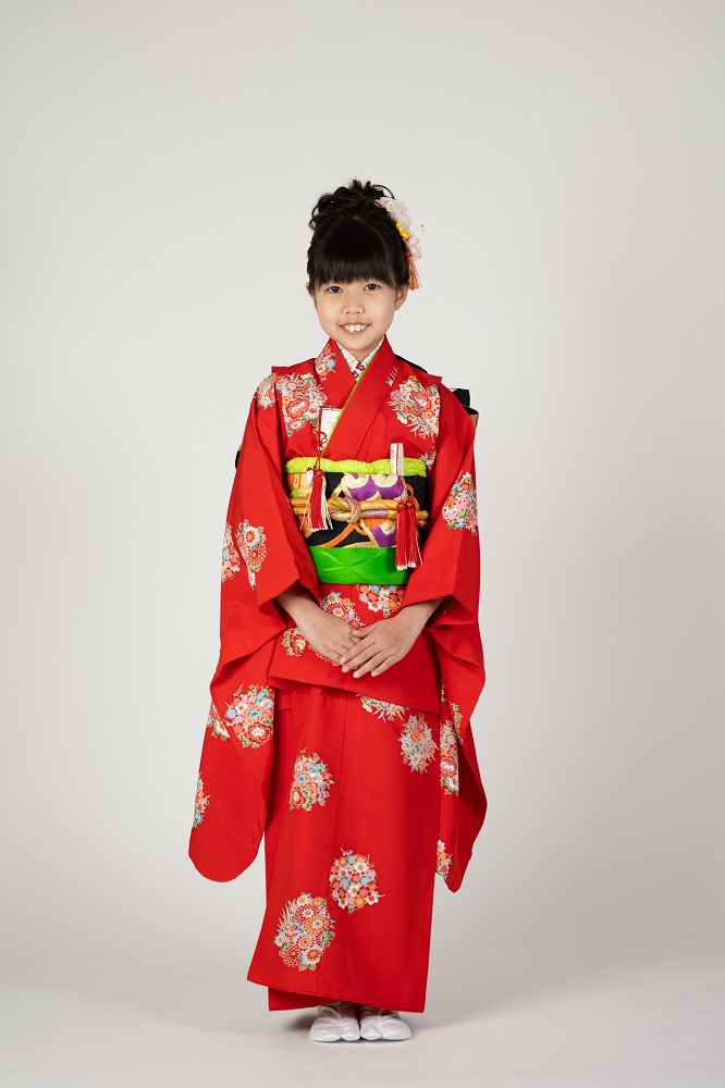 お買い得品♡七五三 7歳 女の子 フルセット 赤系 レトロ アンティーク