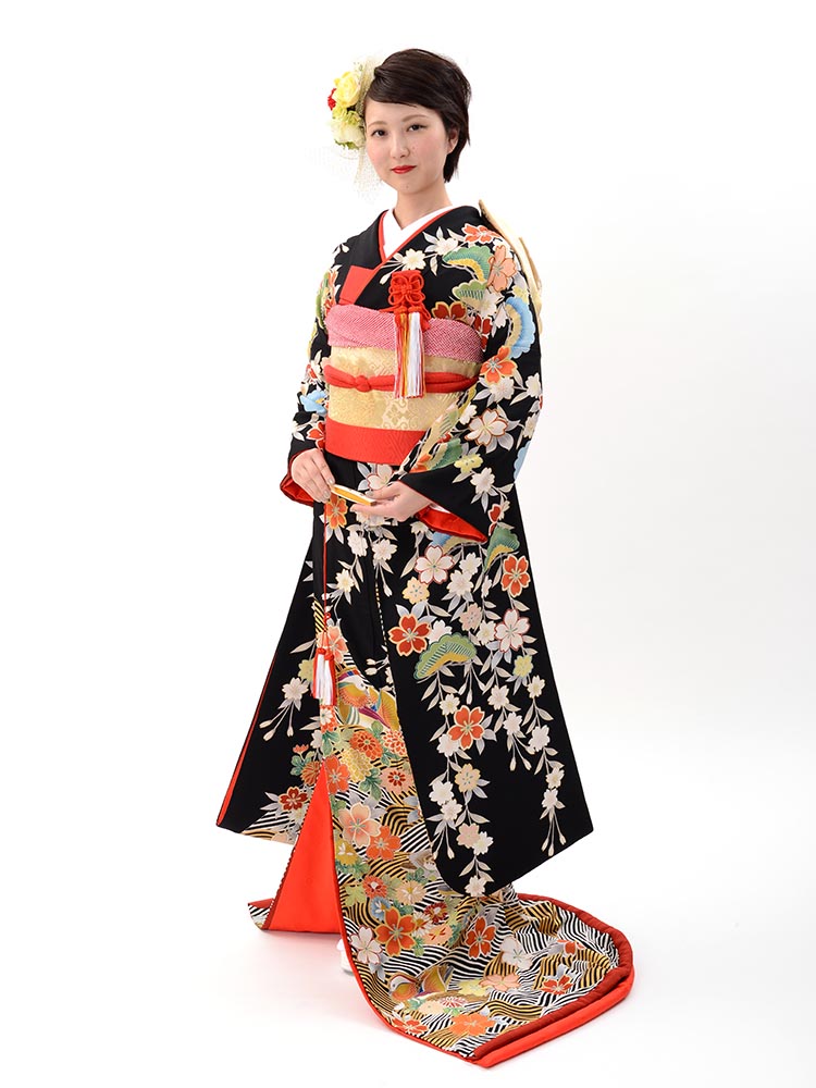 高級引き振袖レンタル】hikifurisode-4 花嫁衣裳・おしどり、枝垂れ桜