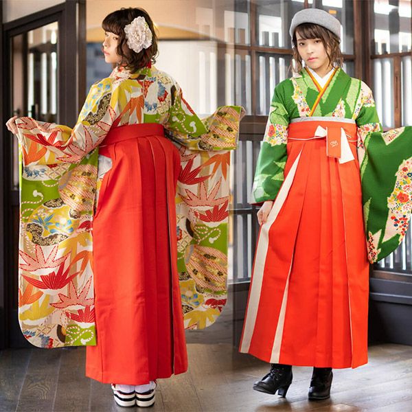 卒業式駆け込みSALE3/19迄)袴 レディース 袴単品 無地 二色使い 6