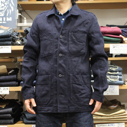 鬼デニムドビーインディゴカバーオール