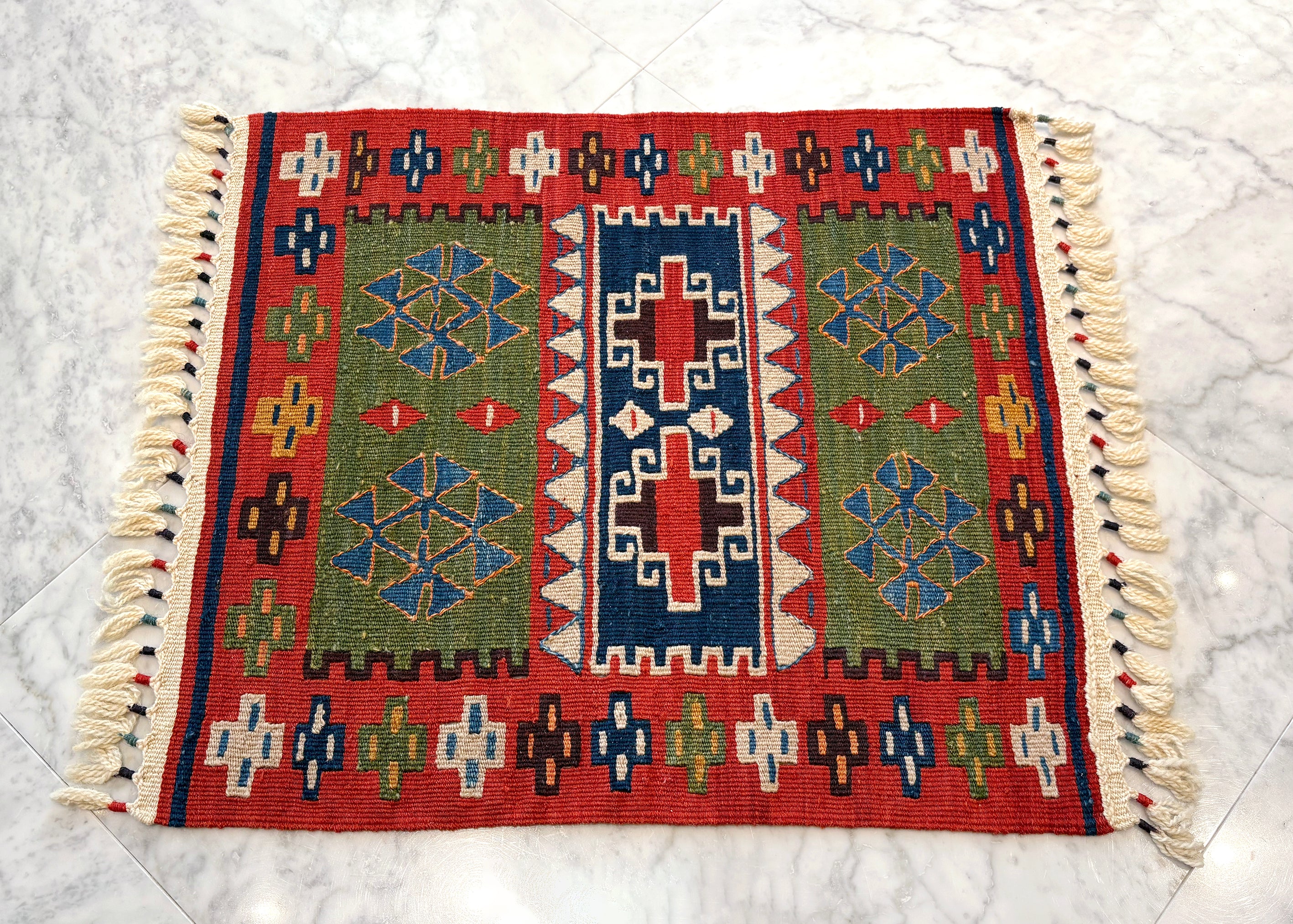 玄関マット ニューキリム トルコ・コンヤ 55×49㎝ (No.07825) – キリム