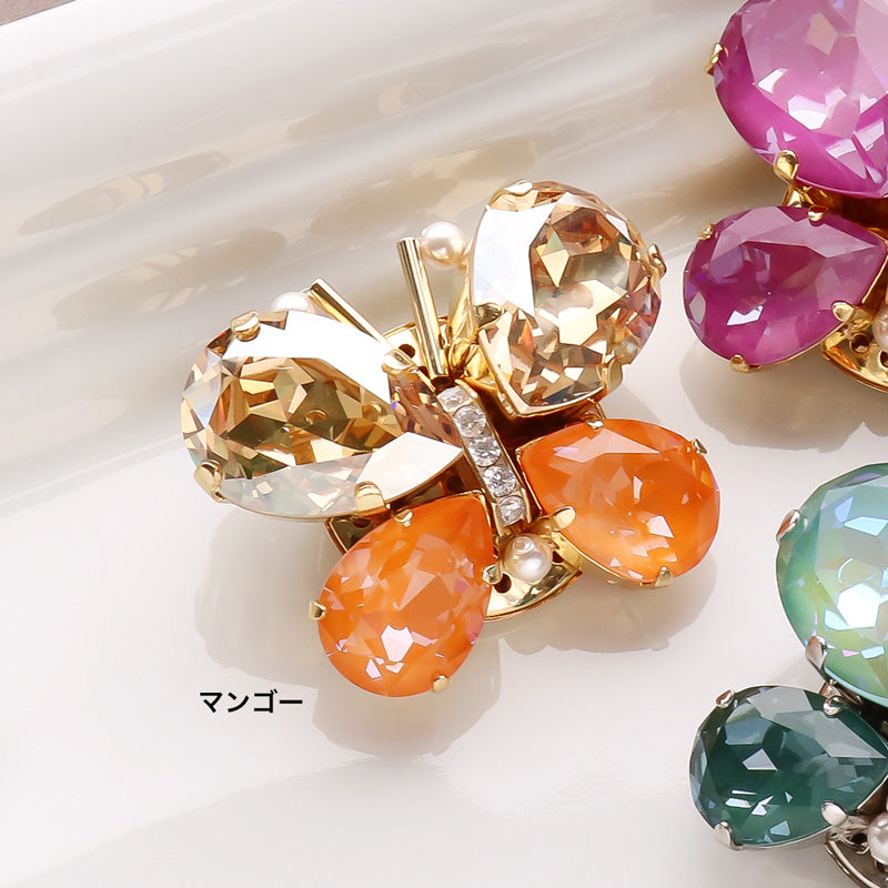 レシピNo.KR1089 貴和クリスタルのビジューバタフライブローチ – 貴和