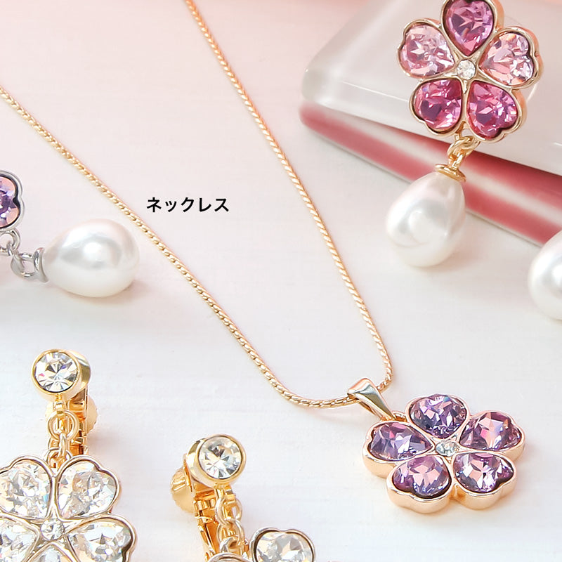 レシピNo.KR0937 貴和クリスタル＃4884のさくらアクセサリー3種 – 貴和