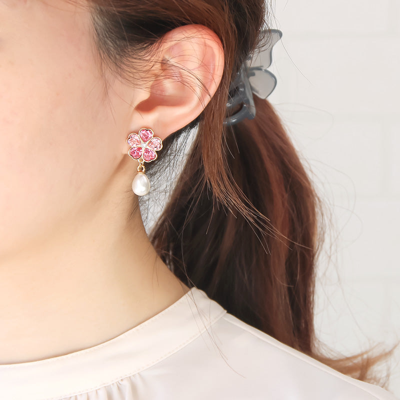 レシピNo.KR0937 貴和クリスタル＃4884のさくらアクセサリー3種 – 貴和