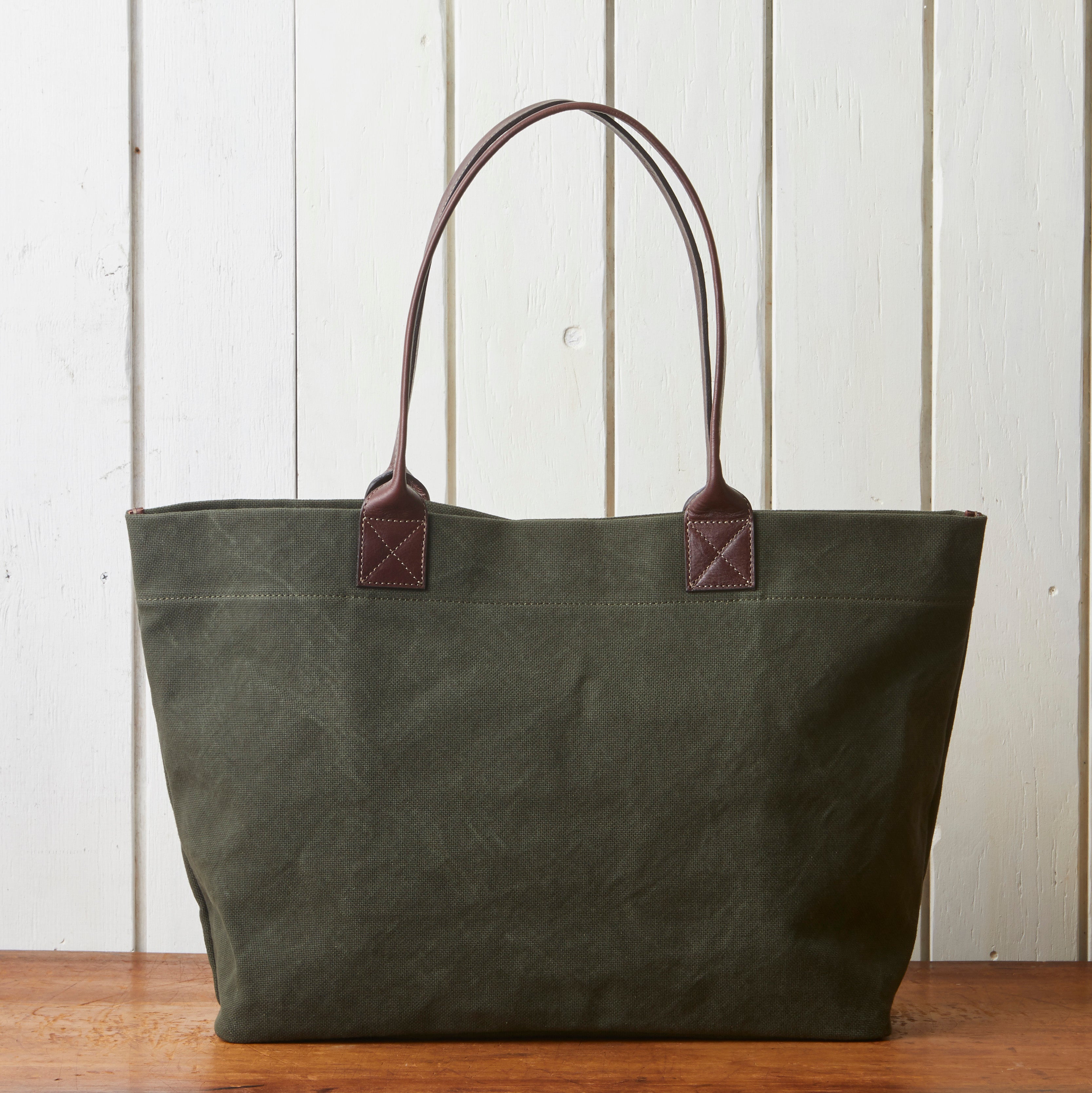 帆布×牛革 ビッグトートバッグ【SA201】B4対応 軽量550g 自立型 経年