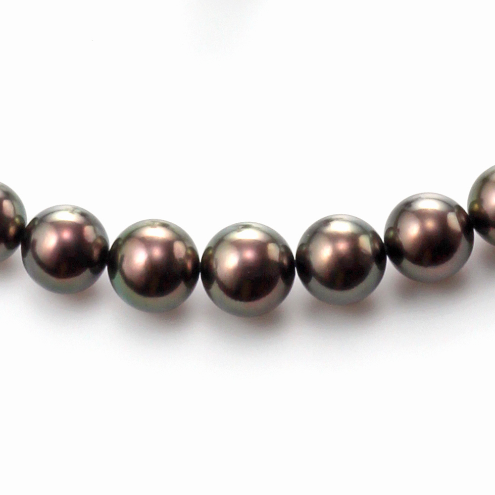 オーロララグーン南洋黒蝶真珠ネックレス 2点セット（8.0-10.8ミリ