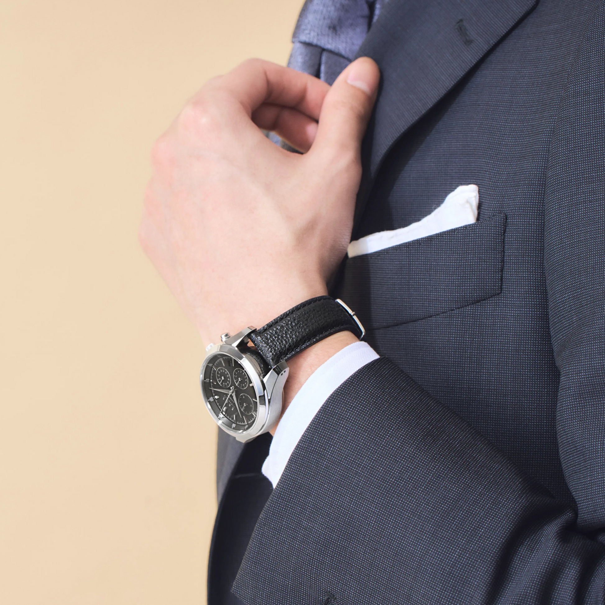 Knot S18-THK-BK 時計ベルト バンド 本革 18mm ブラック 姫路黒桟革