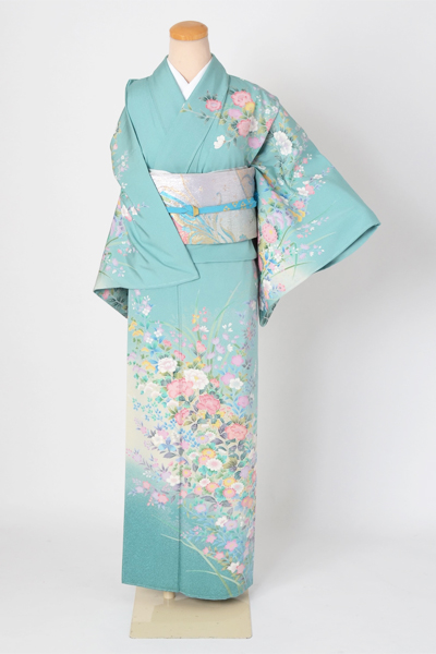 作家物 はんなりとした品の良さ 水浅葱色の染め訪問着 楽天市場】訪問