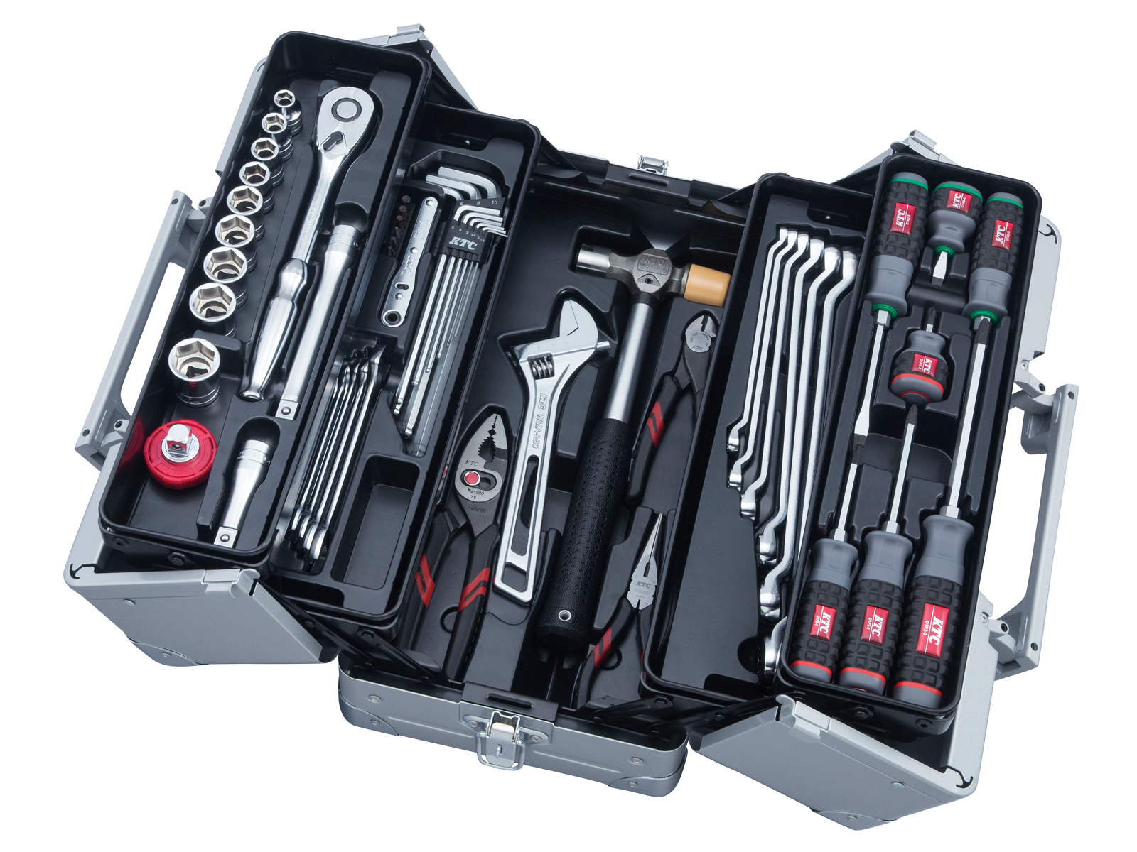 12.7sq.工具セット（両開きメタルケースタイプ）[52点] | KTCツール