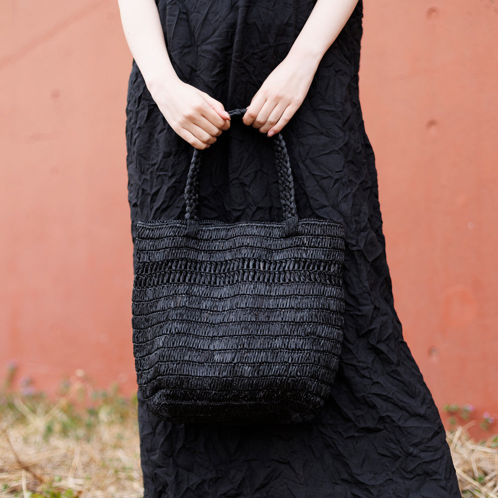 ラフィア ライントートバック 黒 M – kuros.style