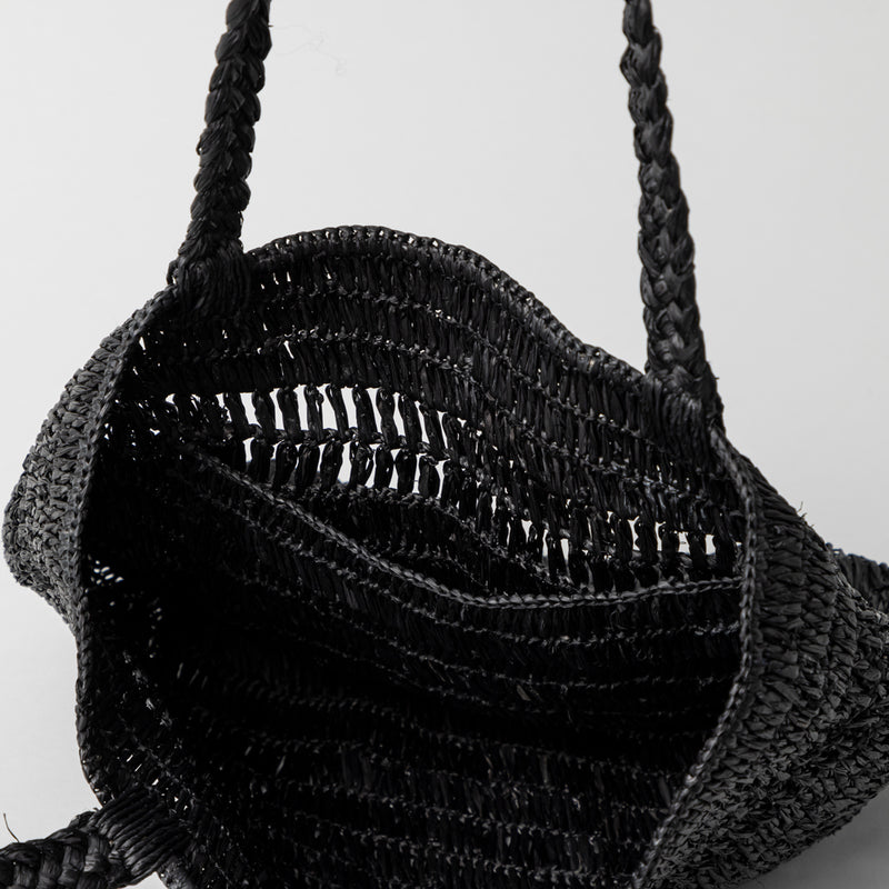 ラフィア ライントートバック 黒 M – kuros.style