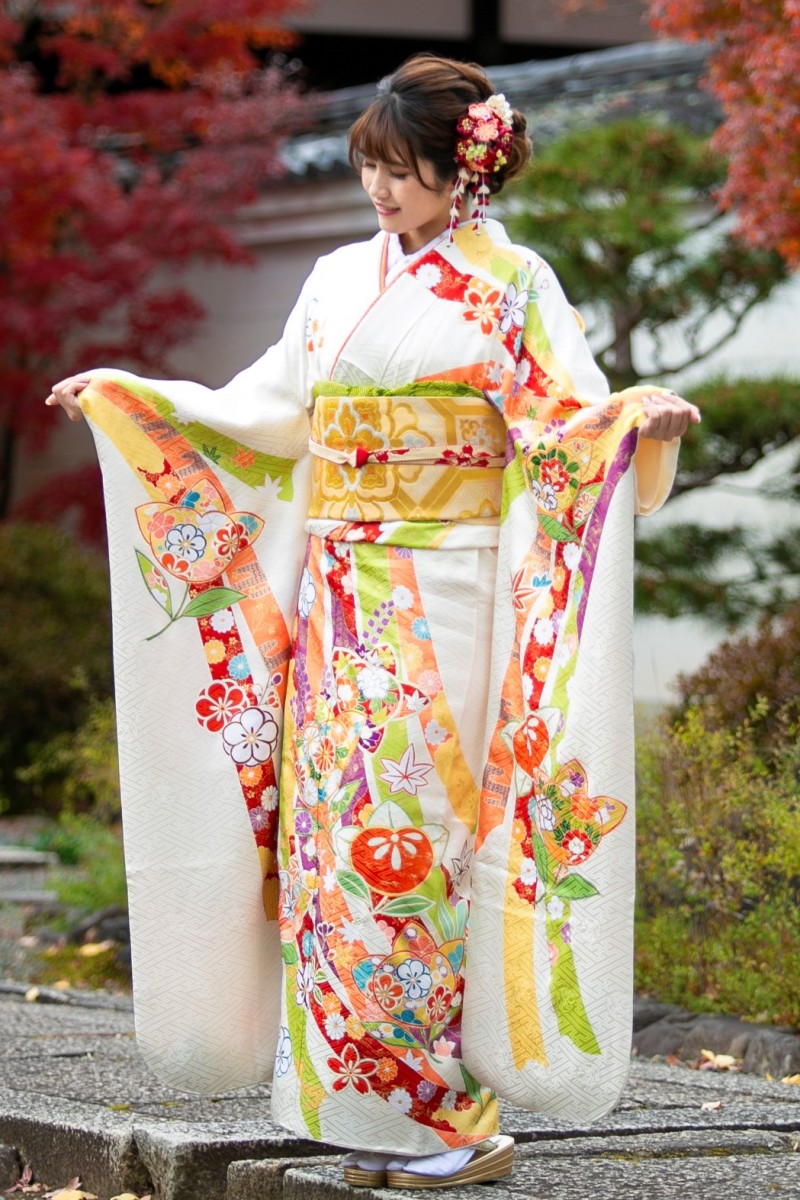 80179】束ね熨斗に橘｜成人式の高級振袖レンタルは京都逸品館へ